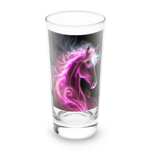 Ruby Flame Horse Long Sized Water Glass