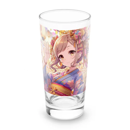 お祭りを楽しむ浴衣美少女 Long Sized Water Glass