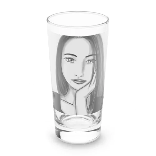 Monotone Girl Long Sized Water Glass