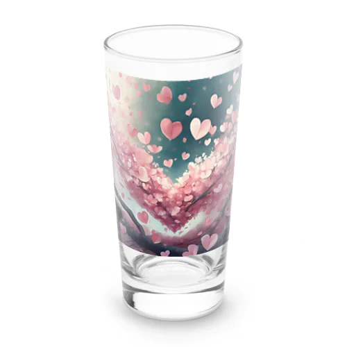 ハートさくら Long Sized Water Glass