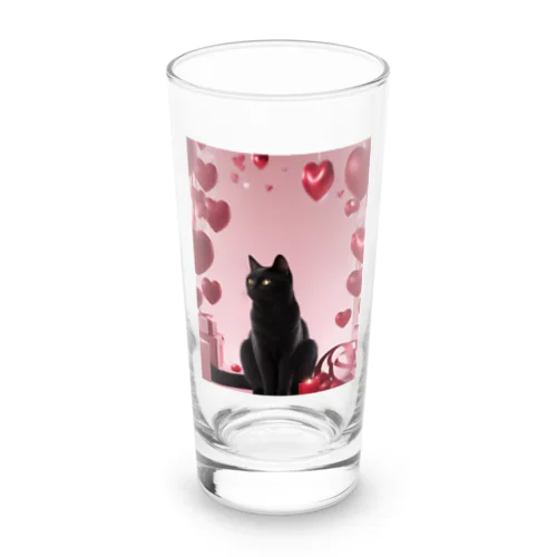 クロネコとハート Long Sized Water Glass