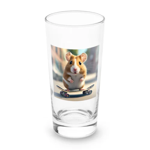 スケボーに乗るハムスター Long Sized Water Glass