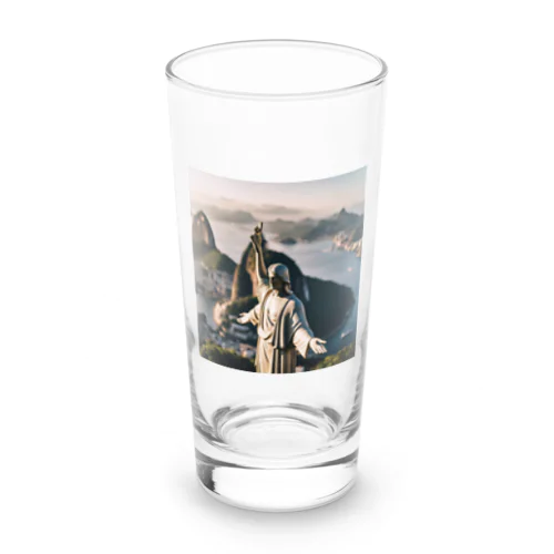 ブラジルのリオデジャネイロのコルコバードのキリスト像 Long Sized Water Glass