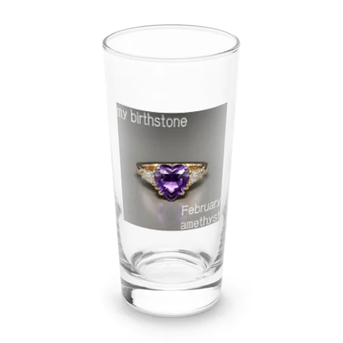 Birthstone/heart-shaped ring/February Long Sized Water Glass