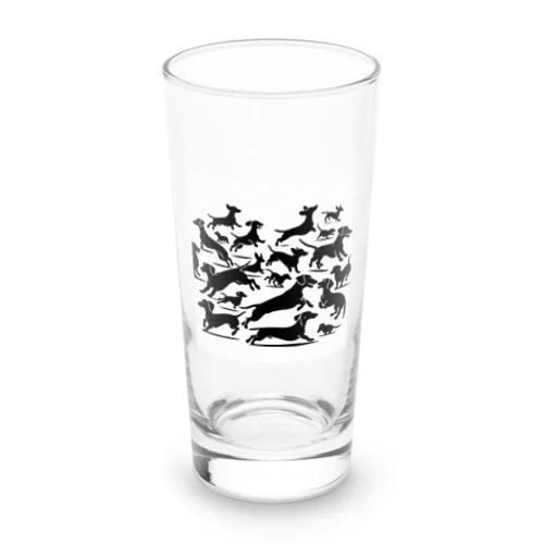 ミニチュアダックスフンドの運動会 Long Sized Water Glass