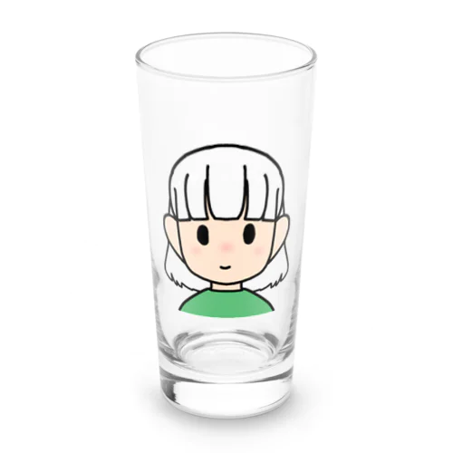 髪色自在な女の子（ボブ） Long Sized Water Glass