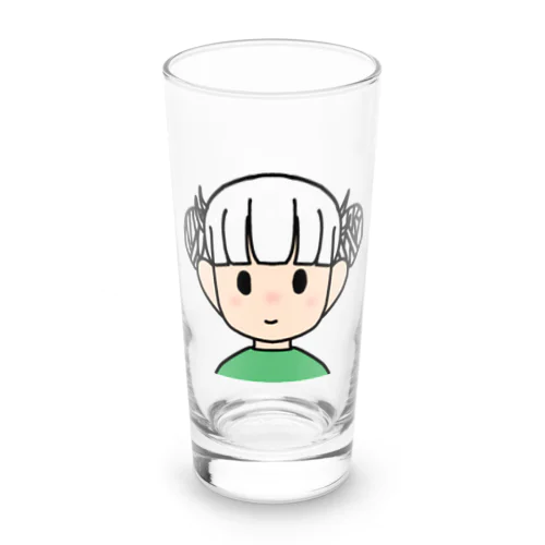 髪色自在な女の子（ツインお団子） Long Sized Water Glass