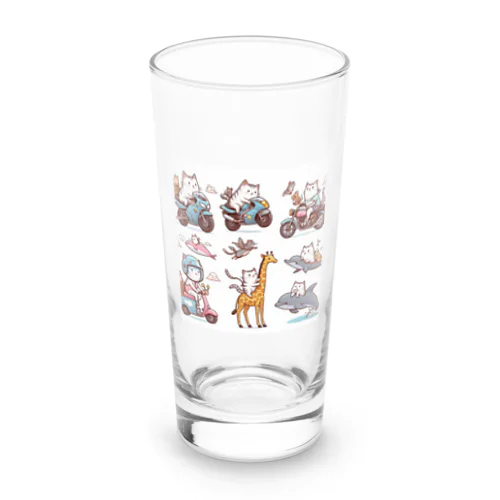 乗り物ネコ Long Sized Water Glass