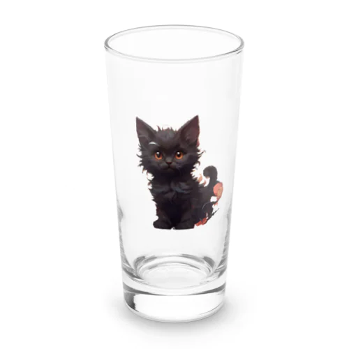 黒猫イラスト Long Sized Water Glass