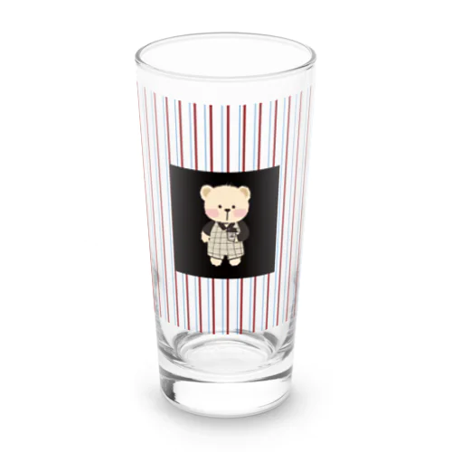 おしゃれな着せかえくまちゃん（ホワイト・レッド） Long Sized Water Glass