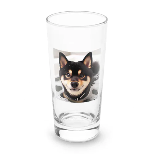 黒柴お風呂でポカポカ Long Sized Water Glass