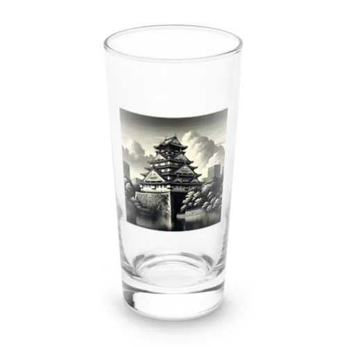 モノクロームな印象を与える大阪城 Long Sized Water Glass