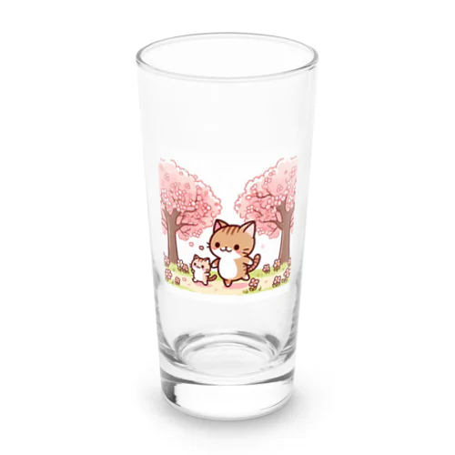 親子ネコ Long Sized Water Glass