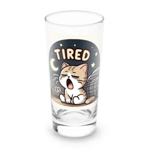 Tired cat7 Long Sized Water Glass