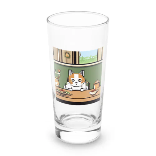 テーブルの上でおねだりしている猫 Long Sized Water Glass