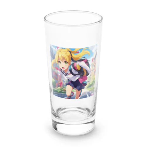 元気はつらつな、金髪ポニーテールJK Long Sized Water Glass