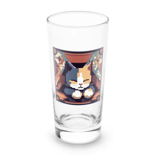 ひざ掛けの下で寝ている猫 Long Sized Water Glass