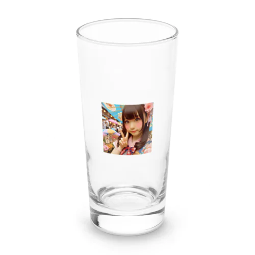 和傘の女の子 Long Sized Water Glass