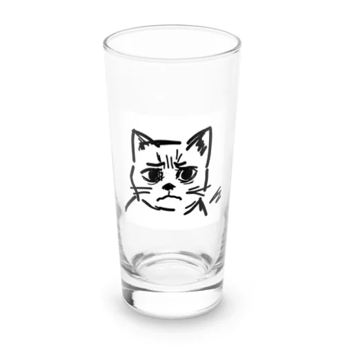 訝しげな顔の猫 Long Sized Water Glass