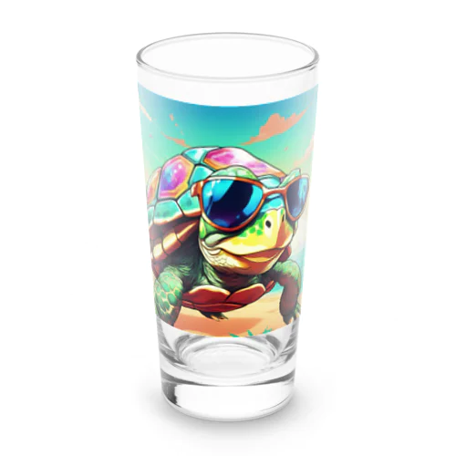 サングラスをかけたイケメンカメ太郎 Long Sized Water Glass