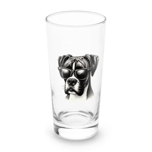 サングラスのボクサー犬 Long Sized Water Glass