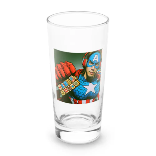 怪しいアメコミヒーロー maiken Long Sized Water Glass