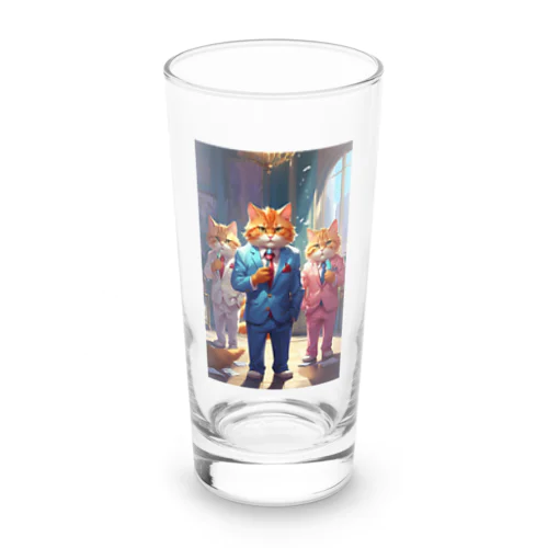 スーツ歯磨きネコ Long Sized Water Glass