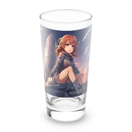 夕陽に輝くロケット子さん Long Sized Water Glass