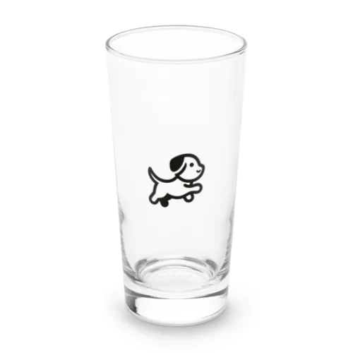 クール黒ワンちゃん Long Sized Water Glass