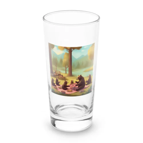 癒される動物（くまの親子） Long Sized Water Glass