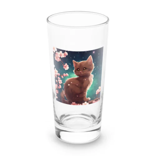 春と梅と茶猫04 Long Sized Water Glass