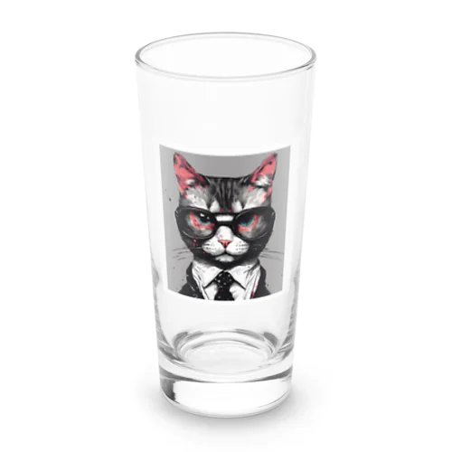 メガネをする猫 Long Sized Water Glass