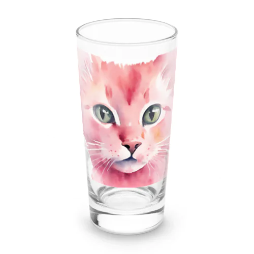 ピンクの猫ちゃんやで Long Sized Water Glass