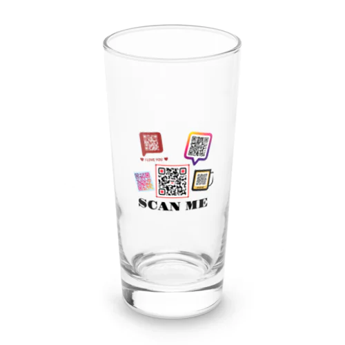 SCAN ME いっぱいのQRコード Long Sized Water Glass