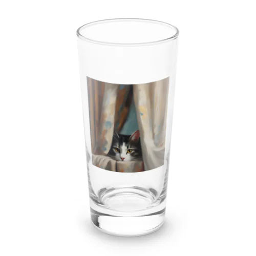 窓辺の覗き猫🐱 Long Sized Water Glass