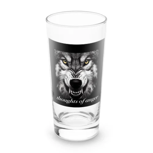 怒りが囁く、かっこいい狼🐺 Long Sized Water Glass