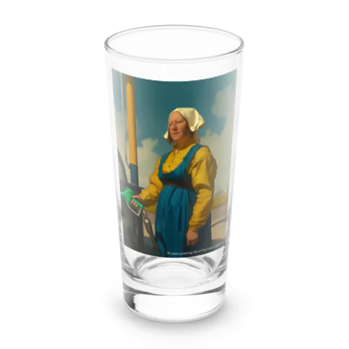 ガソリン車に軽油を注ぐ女 Long Sized Water Glass