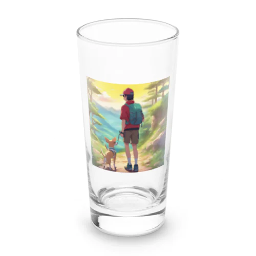 チワワと夕焼け散歩 Long Sized Water Glass