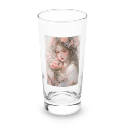 バラの花束と女性　なでしこ1478 Long Sized Water Glass
