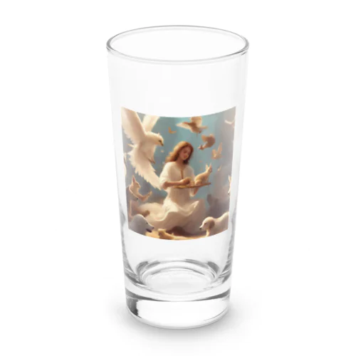 ペットと遊ぶ天使 Long Sized Water Glass