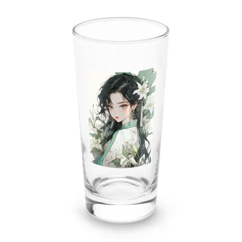 百合に囲まれた、娘　なでしこ1478 Long Sized Water Glass