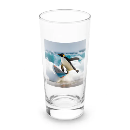 サーフィンするペンギン Long Sized Water Glass