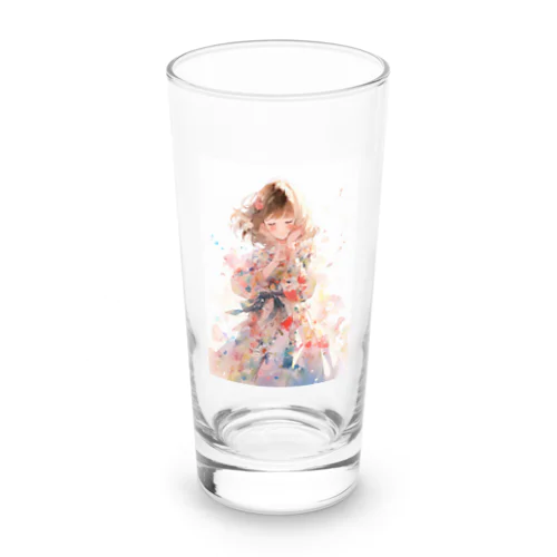 花柄模様の服を着た女性　なでしこ1478 Long Sized Water Glass