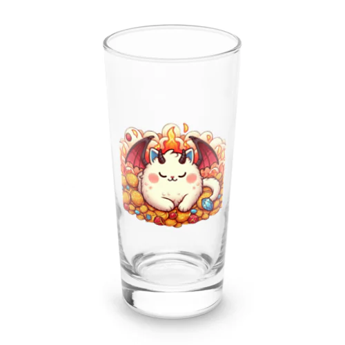 おやすみ！猫ドラゴン　背景透過ver Long Sized Water Glass