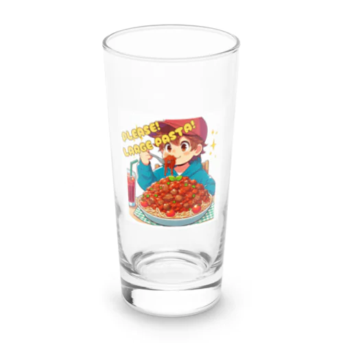 パスタを楽しむ男の子 Long Sized Water Glass