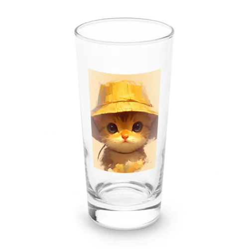 帽子をかぶった可愛い子猫 Marsa Long Sized Water Glass