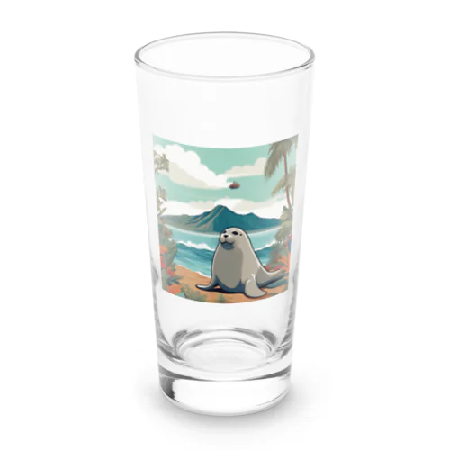 南国を旅するアザラシ Long Sized Water Glass