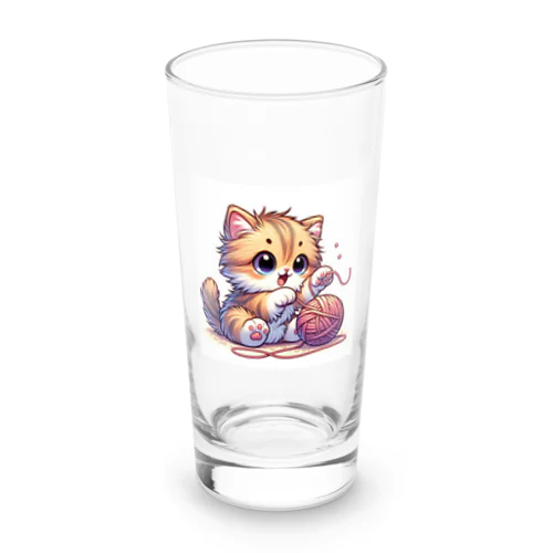 毛糸で遊ぶ子猫 Long Sized Water Glass