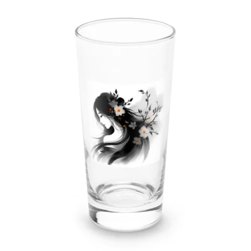 蜜柑色と女性 Long Sized Water Glass