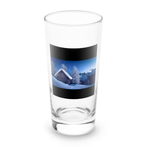 A snow-covered lodge  Long Sized Water Glass